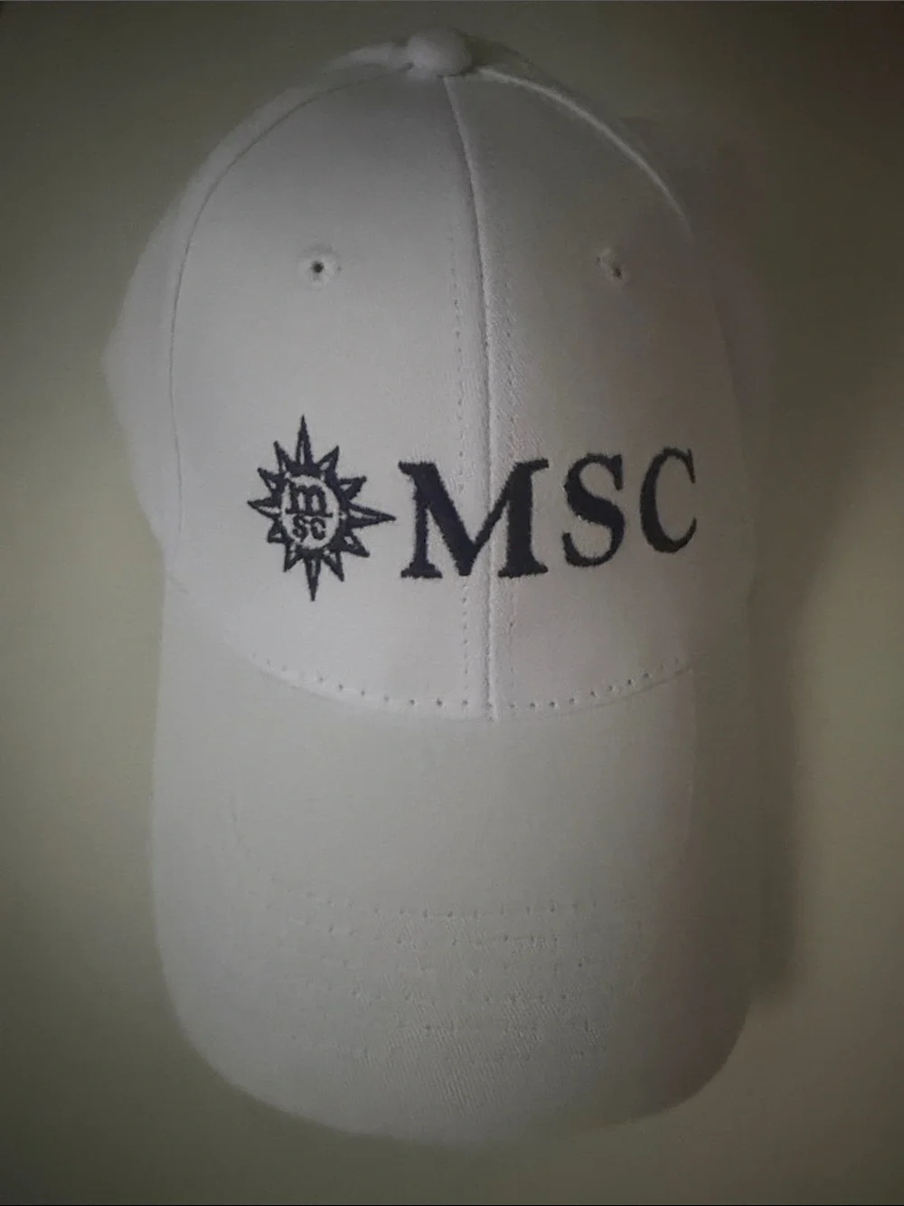 MSC Embroidered White Baseball Cap